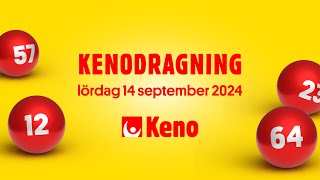 Keno lördag 14 september 2024  Kenodragningen [upl. by Hugo]