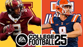 Minnesota 26 at Illinois 44 Week 10 Simulation EA College Football 25 [upl. by Aivin236]