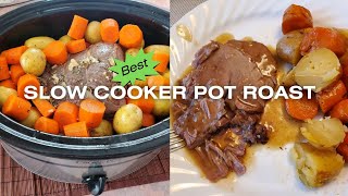 HEARTY Slow Cooker POT ROAST  Easy Crockpot Dinner [upl. by Mailliwnhoj]