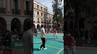 Tsitsipas amp Rublev Teach Young Kid To Play Tennis [upl. by Celtic]