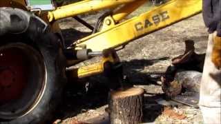 Backhoe Mounted Wood Splitter [upl. by Husein]