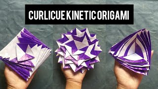 Curlicue Kinetic OrigamiPaper toy antistress transformer  DIY crafts easy [upl. by Clementia140]