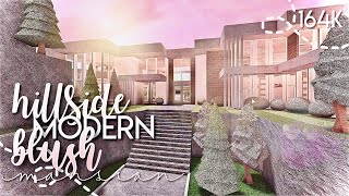 Bloxburg Hillside Modern Blush Mansion 164k  No Large Plot amp No Advanced Placing  House Build [upl. by Darnell312]