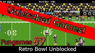 Retro Bowl Unblocked Games for School  Fungames89 [upl. by Flavio]