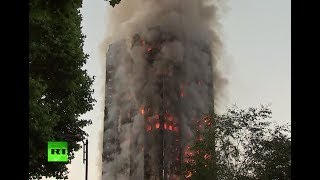 DISTURBING Person trapped in burning Grenfell tower block in west London [upl. by Girovard]