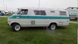 1971 Dodge Xplorer 224 B300 Camper Van Cold Start [upl. by Emmie]