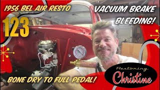 E123 Vacuum Bleeding a Dry Brake System with the Harbor Freight Kit 1956 Chevy Bel Air Restoration [upl. by Lirva]