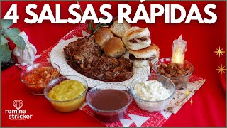 SALSAS FÁCILES para acompañar CARNES O PAVITA  CUATRO SALSAS EN 5´ [upl. by Friedberg]