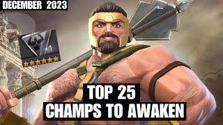 MCOC TOP 25 CHAMPS TO AWAKEN  DECEMBER 2023  BEST CHAMPIONS MCOC [upl. by Lenahs201]