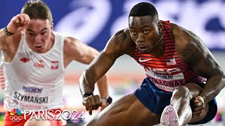 Grant Holloway extends NINEYEAR win streak with 60m hurdle title in Glasgow  NBC Sports [upl. by Ginny]