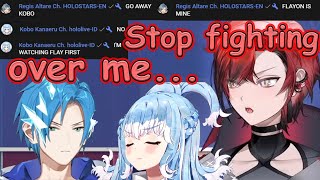 Holostars  Altare and Kobo fight over who has the right over Flayon in Flayons chat  EngSub [upl. by Eniwtna362]