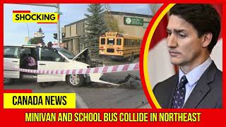 SHOCKING Minivan and school bus collide in northeast Latest Canada News At CTV News [upl. by Malaspina]