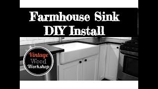 Installing a Kohler Farmhouse Sink DIY How To Kitchen Remodel 4 [upl. by Lekym384]