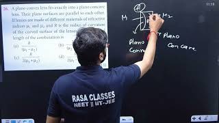 A plano convex lens fits exactly into a plano concave lens  Their plane surface are parallel to [upl. by Brien]