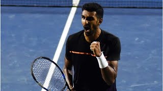 Prajnesh Gunneswaran stuns Basilashvili at Indian Wells [upl. by Ahsenad]