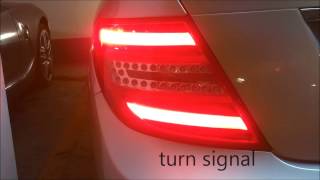 Mercedes Benz C Class W204 Upgrade Install to LED Original Rear lights tail lights Faclift Red Clear [upl. by Gastineau458]