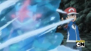 Ashs Greninja Frogadiar evolves Full Fight Scene In English [upl. by Ahsauqram]