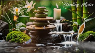 Healing Bamboo Fountain  Relaxing Music Nature Sounds Meditation Music With Water Sounds [upl. by Pallaton881]