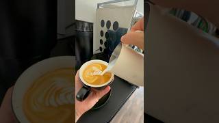 POV Home Barista Feather Latte coffee espresso barista latte latteart latteartist shorts [upl. by Wolford]