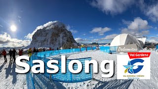 Pista Saslong la più famosa discesa della Val Gardena dolomitisuperski saslong skiworldcup [upl. by Jarek]