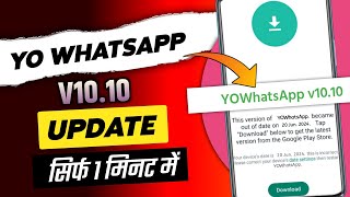 Yo whatsapp v1010 New Update  how to update yowhatspp v1010 [upl. by Freytag]