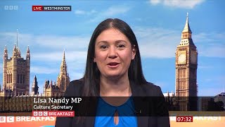 Lisa Nandy MP Culture Secretary On BBC Breakfast 15072024 [upl. by Yennaiv685]