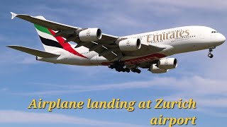 Airplane landing at Zurich airport [upl. by Ena]