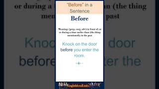 Before meaning  Before in a Sentence  Most common words in English shorts [upl. by Iad569]