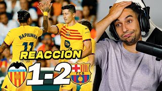 REACCIONES DE UN HINCHA al Valencia vs Barcelona 12 DOBLETE de LEWANDOWSKI [upl. by Pasia378]