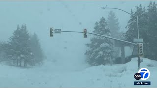 Winds over 100 mph blow across Sierra Nevada mountains amid powerful blizzard [upl. by Wendolyn]