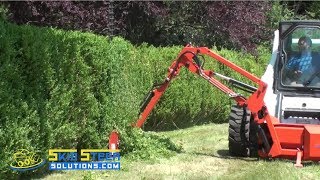 Skid Steer Sickle Bar Boom Mower Attachment  Skid Steer Solutions [upl. by Wolk]