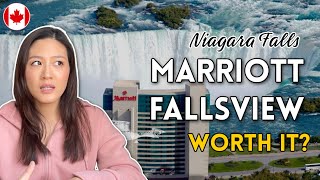 Review of Niagara Falls MARRIOTT FALLSVIEW HOTEL amp SPA  Luxury on a Budget  Living in Canada [upl. by Blum]