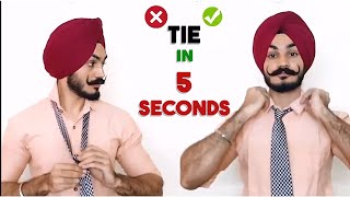 LEARN TIE IN 5 seconds😱  Best Trick Ever  Perfect Slow Motion Tutorial [upl. by Nolyaj]