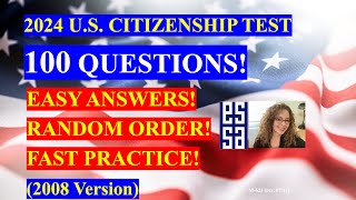 2024 EASY Answer Fast USCIS Official 100 Civics Questions and Answers US Citizenship Interview 2024 [upl. by Cutlor484]