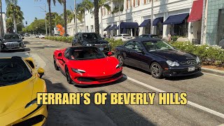 Compilation Ferraris In Beverly Hills 458 Spider F355 Spider F8 Tributo 296 GTB 812 amp More [upl. by Taro815]