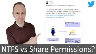 Windows Server 2019  NTFS vs Share Permissions [upl. by Ecnahs795]