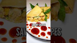 Making savory crepes for dinner quickrecipe easyrecipe cooking food [upl. by Flossi]