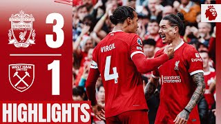 HIGHLIGHTS BRILLIANT Nunez volley amp Salah makes MORE history  Liverpool 31 West Ham [upl. by Lebatsirc218]