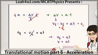 MCAT Physics Acceleration in Translational Motion Video 6 by Leah4sci [upl. by Kursh]