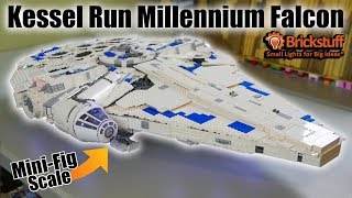 CUSTOM LEGO STAR WARS UCS KESSEL RUN MILLENNIUM FALCON Review  MINIFIGURE SCALE [upl. by Eerak]