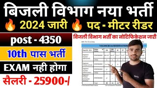 बिजली विभाग नया भर्ती 2024 Apply शुरू l bijali vibhag Bharti 2024 l bijali vibhag new vacancy 2024 [upl. by Hereld]