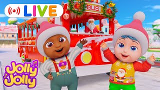 LIVE🔴🎄🚌Wheels on the bus🚌🎄  More  Play together on Christmas Eve  Jolly Jolly amp Christmas Songs [upl. by Kannry]