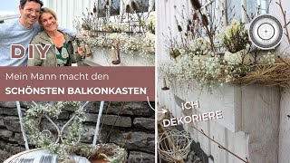 DIY  BALKONKASTEN selber bauen und FRÜHLINGSHAFT DEKORIEREN Bepflanzung mehrjährig  für Insekten [upl. by Beverie]