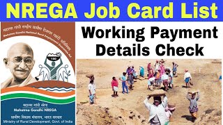 NREGA Job Card List Check Online  Job Card Working Payment Details Check Online [upl. by Nytram]