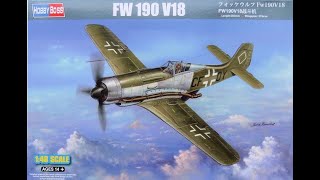 HobbyBoss 148 FockeWulf FW 190 V18Plastic Kit Build amp Review [upl. by Bonaparte828]