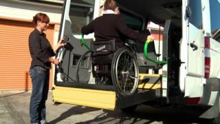 Strapping ClientsWheelchair in Vans [upl. by Eimarrej941]