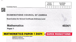 2024 Mathematics Paper 1  PredictionsGuide What to expect  How to manage Time ⏲️ maths exam [upl. by Lois214]