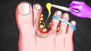 ASMR Treating Warts Between Toes at Home  Foot Care  ASMR Animation [upl. by Asia]