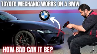 Toyota Mechanic Works on a BMW How Hard Can It Be [upl. by Nirtiak]