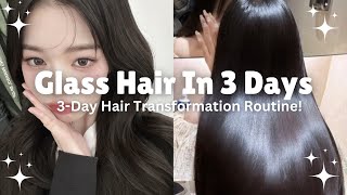 Glass hair in 3 days  Get Silky Smooth Hair in 3 Days  No Heat BudgetFriendly Hair Routine [upl. by Artcele216]